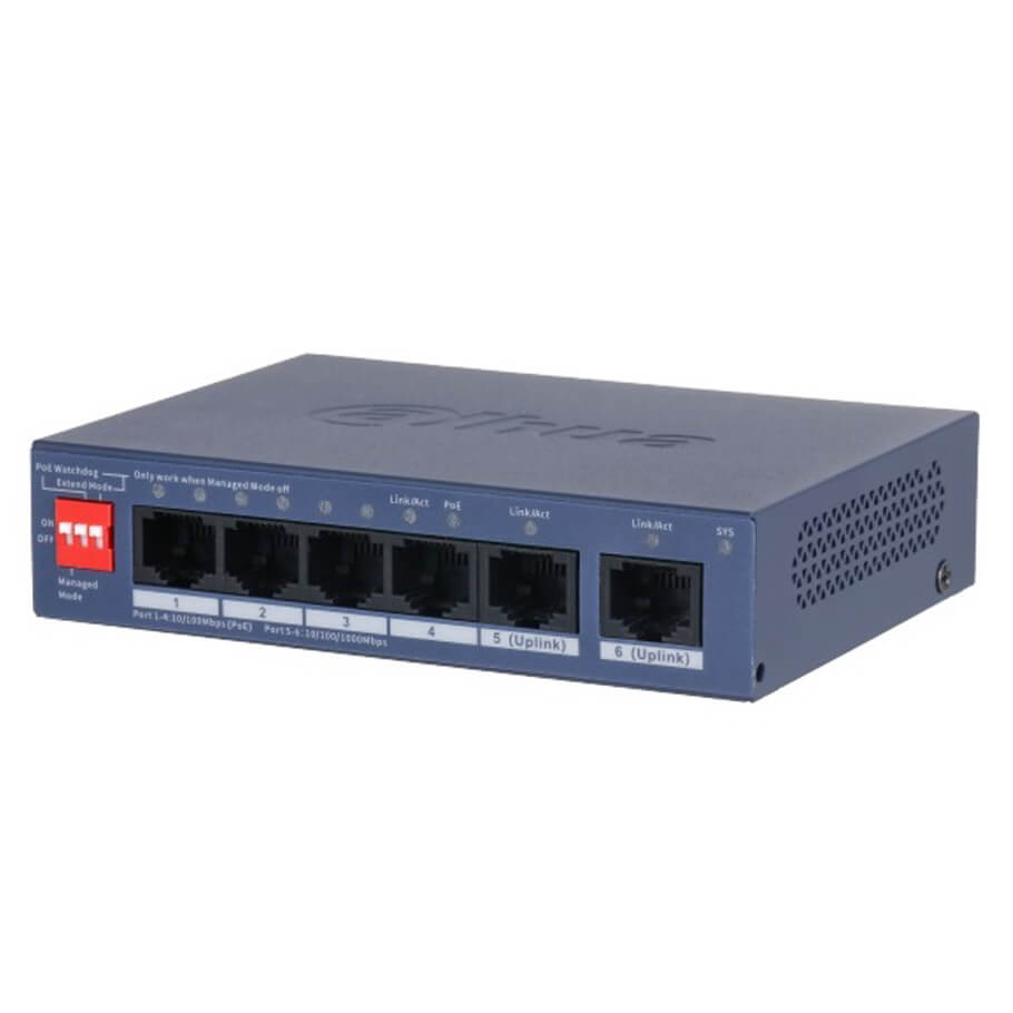 4-Port FE PoE Managed Switch DAHUA DH-CS4006-4ET2GT-36